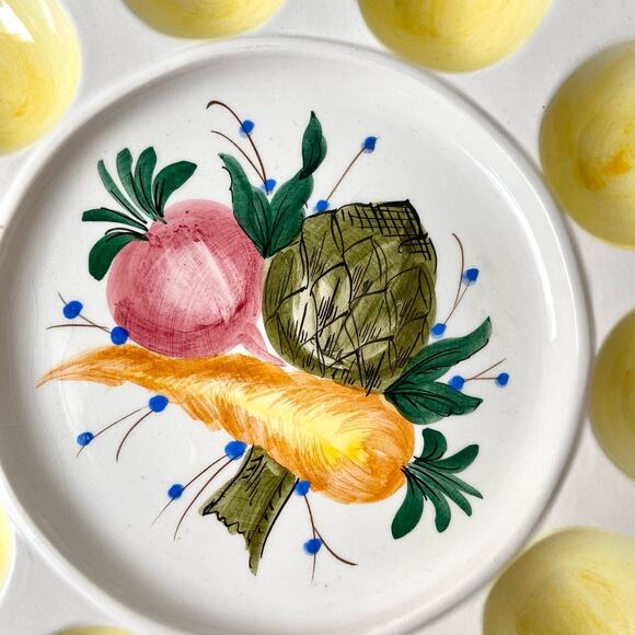 Vintage Italy Hand Painted Egg Plate - Picture 3 of 4